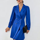 Prive Gabardina de cuello con solapa de manga farol de doble botonadura