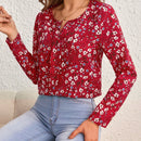 Clasi Blusa con estampado floral de cuello de muesca