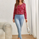 Clasi Blusa con estampado floral de cuello de muesca