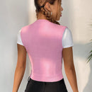 EZwear Chaleco de punto crop con patron de letra