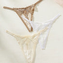 Conjunto De 3 Tangas De Encaje Con Volantes