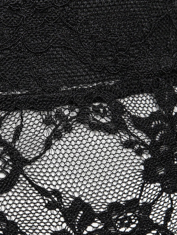 Haute Pantalones Superpuestos De Encaje Lateral Con Volantes