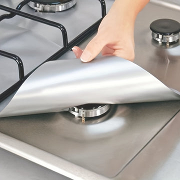 6pcs Protectores de Quemador de Estufa de Gas Reutilizables Premium - Extra Gruesos de 0.15mm, Cubiertas de Revestimiento de Cocina Fáciles de Limpiar para una Distribución Eficiente del Calor, Protectores de Estufa