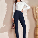 Emery rose pantalones casuales ajustados de unicolor para mujer, uso diario