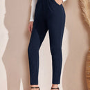 Emery rose pantalones casuales ajustados de unicolor para mujer, uso diario