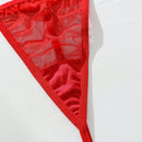 3 piezas Tanga unicolor de malla