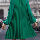 Vestido de manga farol bajo fruncido