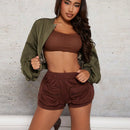 SXY Shorts unicolor fruncido