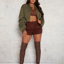 SXY Shorts unicolor fruncido