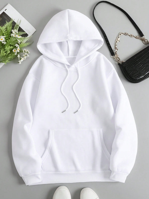 Essnce sudadera con capucha de manga larga de ajuste regular para mujer con estampado grafico de lema de mariposa y relampago para otono/invierno