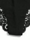 6 Piezas/paquete Bragas De Mujer Sin Costuras Con Encaje Y Cintura Media
