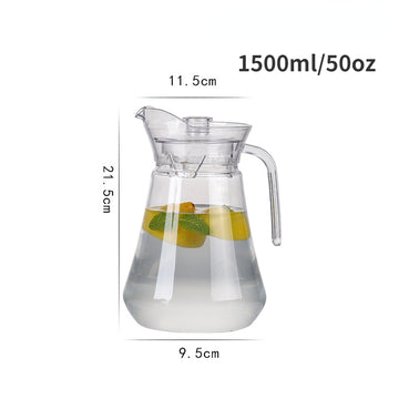 1 Pieza, Jarra De Agua Acrílica Resistente Con Tapa, Capacidad De 32/50/67 oz, Para Bebidas Frías, Ideal Para Bebidas De Verano, Jarra De Té Para Jugo, Leche, Bebidas Frías O Calientes, Jarra De Agua Para Hogar, Restaurante Y Hotel, Accesorios De Mesa