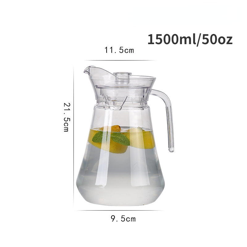 1 Pieza, Jarra De Agua Acrílica Resistente Con Tapa, Capacidad De 32/50/67 oz, Para Bebidas Frías, Ideal Para Bebidas De Verano, Jarra De Té Para Jugo, Leche, Bebidas Frías O Calientes, Jarra De Agua Para Hogar, Restaurante Y Hotel, Accesorios De Mesa
