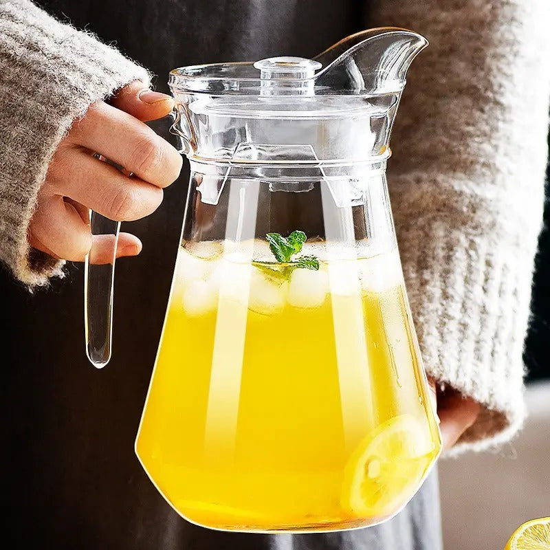 1 Pieza, Jarra De Agua Acrílica Resistente Con Tapa, Capacidad De 32/50/67 oz, Para Bebidas Frías, Ideal Para Bebidas De Verano, Jarra De Té Para Jugo, Leche, Bebidas Frías O Calientes, Jarra De Agua Para Hogar, Restaurante Y Hotel, Accesorios De Mesa