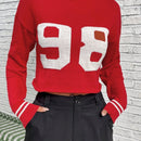 X Galloways Jersey crop con patron de numero de hombros caidos