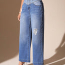 BAE Jeans desgarro de pierna ancha de talle alto