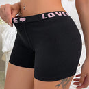 Boyshorts cinta con estampado de letra cintura tejido de canale