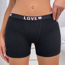 Boyshorts cinta con estampado de letra cintura tejido de canale