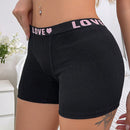Boyshorts cinta con estampado de letra cintura tejido de canale