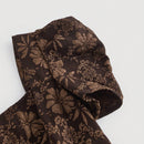 Mod vestido floral jacquard de cuello cuadrado de manga farol