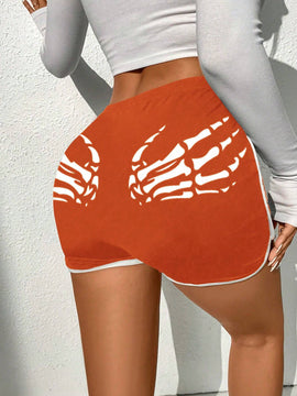 Coolane Shorts estampado de esqueleto unido en contraste
