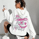 Ezwear sudadera con capucha informal y holgada para mujer con estampado de dibujos animados, adecuada para otono/invierno