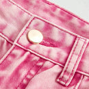 ROMWE Kawaii Jeans con corazon con parche de bolsillo de pierna ancha