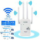 Repetidor de señal Wi-Fi inalámbrico de doble banda 2.4G/5G, 1200Mbps, amplificador de cobertura para el hogar, extensión de red y enrutador/AP