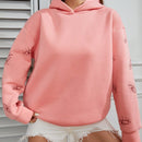 Moosta capucha con estampado de slogan de hombros caidos con forro termico