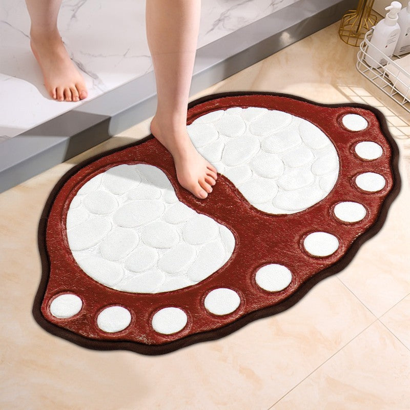 1 alfombra de baño con memoria de huella de perro - Suave, antideslizante, absorbente, lavable a máquina, para baño, accesorios de baño, diseño divertido, accesorios para perros