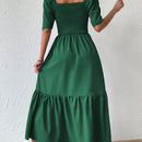 Prive Vestido escote corazon de manga farol bajo con fruncido