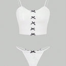 ROMWE Kawaii Set de lenceria con diseno de lazo