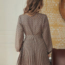 Frenchy Vestido con cinturon con estampado de manga farol