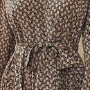 Frenchy Vestido con cinturon con estampado de manga farol