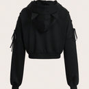 Ezwear capucha halloween con diseno de cordon con ojal de hombros caidos