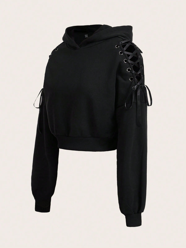 Ezwear capucha halloween con diseno de cordon con ojal de hombros caidos