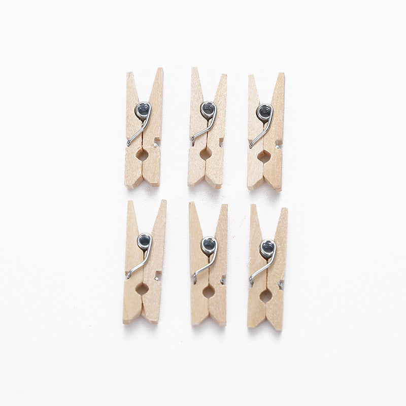 50/100 Piezas, Clips De Madera Natural, Miniclips De Fotos, Clips De Decoración Artesanal, Clips De Secado De Ropa Para Calcetines, Pinzas Para La Ropa Del Hogar, De 25mm