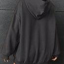 Ezwear sudadera con capucha con grafico de retrato con eslogan de manga larga y caida de hombros roja para mujer de otono/invierno