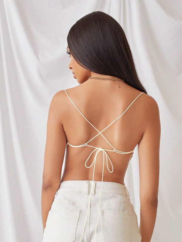 Prive Top de tirantes con cordon trasero bajo hanky