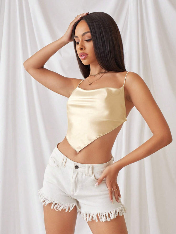 Prive Top de tirantes con cordon trasero bajo hanky
