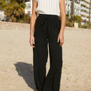 Frenchy Pantalones palazzo de cintura con nudo