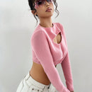 Qutie Jersey crop con abertura delantera