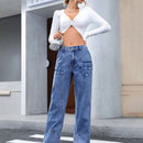 Prive Jeans rectos con parche de bolsillo