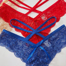 Conjunto de ropa interior romantica y sensual de diseno de encaje para mujeres (5 piezas)