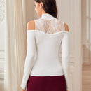 Frenchy Jersey De Mujer Con Hombros Descubiertos Y Parche De Encaje