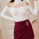 Frenchy Jersey De Mujer Con Hombros Descubiertos Y Parche De Encaje