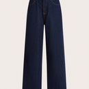 EZwear Jeans unicolor de pierna ancha