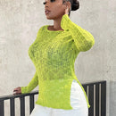 SXY Jersey unicolor bajo con abertura