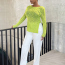 SXY Jersey unicolor bajo con abertura