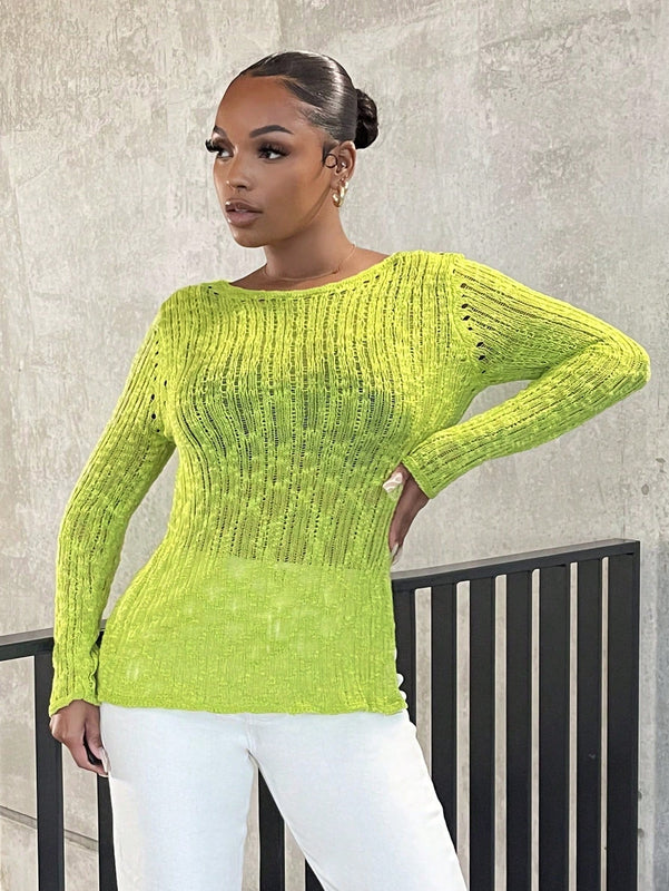 SXY Jersey unicolor bajo con abertura